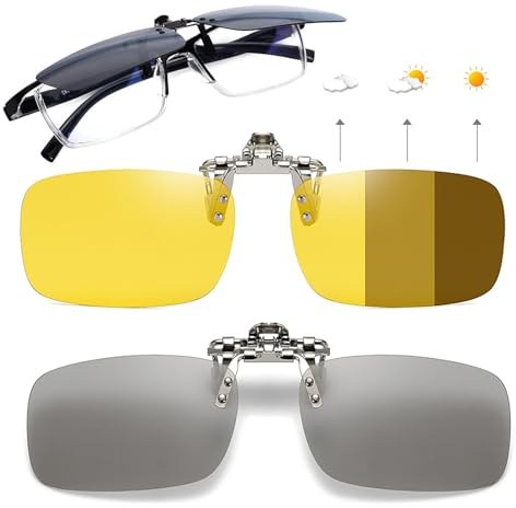 DONGZQAN Sonnenbrille Aufsatz für Brillenträger - Brillenclip zum Aufstecken in 4 Farben - Geeignet für Damen und Herren