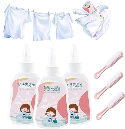 Fleckenentferner für hartnäckige Kleidung, Fleckenentferner, Fleckenentferner, Aktivenzym-Wäsche-Fleckenentferner, entfernt Öl/Tinte/Kaffeeflecken, 200 ml (3 Stück)