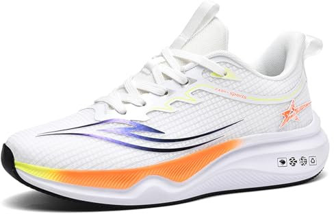 Xinghuanhua Zapatillas de deporte profesionales para hombre Marathon con placa de carbono, zapatillas deportivas transpirables, cómodas, ligeras, fitness al aire libre, EU39-50, Blanco, 42 EU