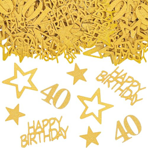 KOBOKO Konfetti 40. Geburtstag Deko - 100 Stück Tischdeko für Frauen und Männer, Streudeko Confetti, Geburtstagsdeko für 40 Jahre