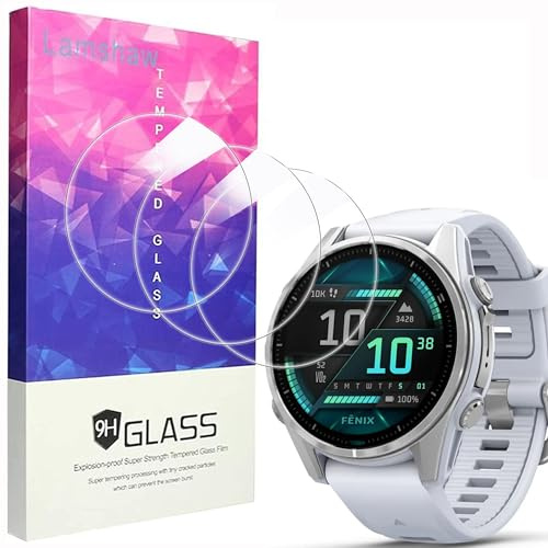 Blueshaweu Displayschutzfolie Kompatibel mit Garmin fēnix 8 AMOLED - 43mm, 9H Härte Panzerglas Schutzfolie [3 Stück ] Kompatibel für Garmin Fenix 8 AMOLED 43mm (HD)