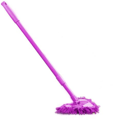 Sghtil Balai triangulaire rotatif à 180° pour salle de bain, manche long télescopique, multifonctionnel, extensible