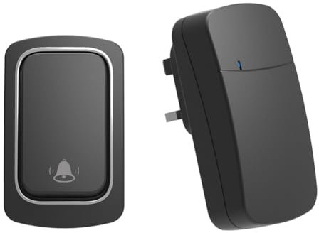 Corghd Campanello fili autoalimentato batteria, impermeabile, campanello per anziani chiamante dispositivo di sicurezza domestica spina UK