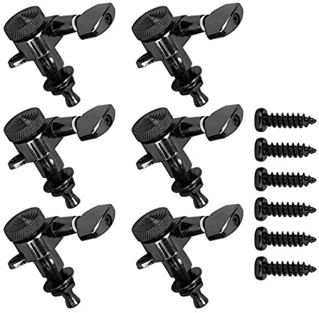 Gitarren-Stimmwirbel mit Arretierung, Locking Guitar String Tuning Pegs Saite sperren Versiegelte Stimmwirbel Mechaniken-Stimmgeräte Musik-Zubehör für Akustik (Set mit sechs