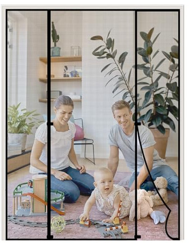 HooTown Magnet Fliegengitter Tür, 160 x 222cm Fliegengitter Doppeltür Fliegengitter Balkontür Auto Schließen Insektenschutz Balkontür Fliegenvorhang für Fenster, Balkontür, Kellertür und Terrassentür