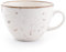 Kaffeetasse aus Feinem Hochwertigem Edlem Porzellan | 350ml Vintage- Stil mit Elegantem Gesprenkeltem Finish und Naturbraunem Rand | Stoß-, Kratz-, Spülmaschinen- und Mikrowellenfest (1, Creme)