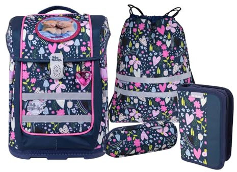 McNeill Schulranzen-Set ERGO COMPACTO IN THE GARDEN 5-teilig, ab 1. Klasse