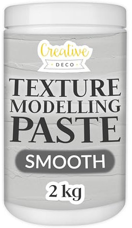 Creative Deco Modeling Paste Pâte de Structure Lisse 2kg Gris | Pâte à Relief pour Peinture Acrylique | Modelling Paste | Pâte Texturée | Pate Structure | Modelage Effet 3D et Texture Art