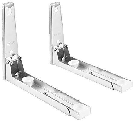 Asixxsix Microwave Oven Wall Mount Bracket, Load 100kg / 220lb Universal Stainless Steel Microwave Shelf, Heavy Duty Wall Shelf for Electric Oven Microwave, Home Kitchen Accessories