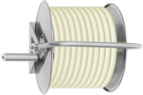 Schlauchtrommel aus Edelstahl für 50m Wasserschlauch Gartenschlauchaufroller mit Handkurbel, Gartenschlauch-Trommel Schlauchaufroller-Ständer zum Gartenbewässerung (Ohne Schlauch)
