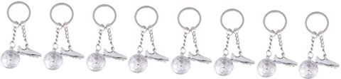 YARNOW 2 Ensembles Porte-clés Football Accessoires Décorations De Fête D'anniversaire De Football Nom Mesdames Chaussures De Foot Chaussures Foot Keychains Métalliques Silver 4 Pièces * 2