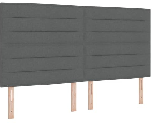 vidaXL Super King Stoffbett mit Matratze Dunkelgrau | Gepolstertes Schlafzimmermöbel | Für Entspannung und Komfort | Stylishes Design | Vielseitige Nutzung | Reißverschlussbezug | Schutzpads