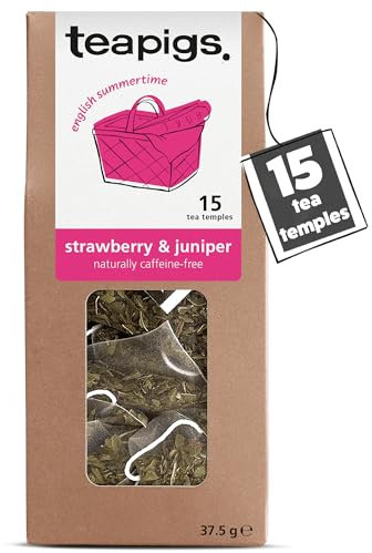 teapigs Strawberry & Juniper Tea Bags - Herbal Tea Fruit Infusion with Apple, Hibiscus & Cucumber - Naturally Caffeine Free - 15 Biodegradable Teabags
