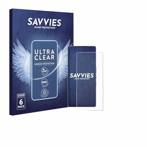 Savvies 6 Stück Schutzfolie für ZTE Nubia Red Magic 10S Pro+ Displayschutz-Folie Ultra-Transparent