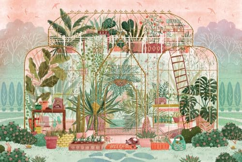 Lantern Press Greenhouse Puzzle, 1000 Pieces for Adults, Botanical Garden | Hand-drawn greenhouse filled with lush plants. Made in USA with premium pieces and a full-color reference poster.