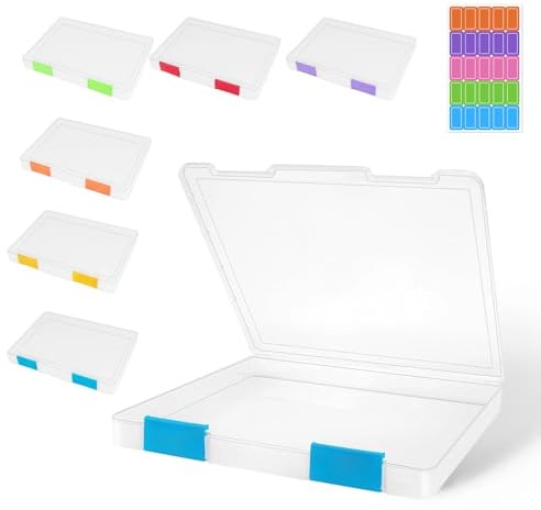 6 Pcs A4 File Box, Clear Plastic File Storage Box, Portable Project Case