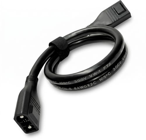 XT150 Extra Batteriekabel 1m für EcoFlow Delta 2, 2 Max, 3, WAVE 2/3 | Verbindungskabel Stecker auf Stecker XT150; nicht für Delta Pro, Pro 3, Ultra oder 3 Max Nur Kabel; Porttyp überprüfen.