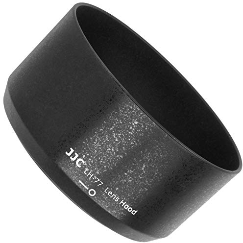 JJC LH-77 Gegenlichtblende Sonnenblende Schwarz Kompatibel mit Nikon AF-P DX NIKKOR 70-300mm f / 4.5-6.3G ED VR und AF-P DX NIKKOR 70-300mm f / 4.5-6.3G ED, Ersatz für Nikon HB-77