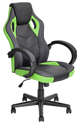 Naturelifestore Executive Chaise de bureau Dossier haut ergonomique Racing Chaise de gaming avec appui-tête et soutien lombaire, Bleu/vert/rouge/blanc