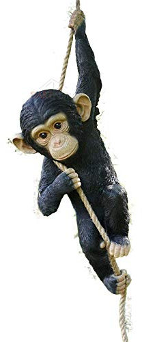 Darthome Ltd Climbing Monkey Hanging On Rope Garden Tree Ornament Statue Sculpture Decoration