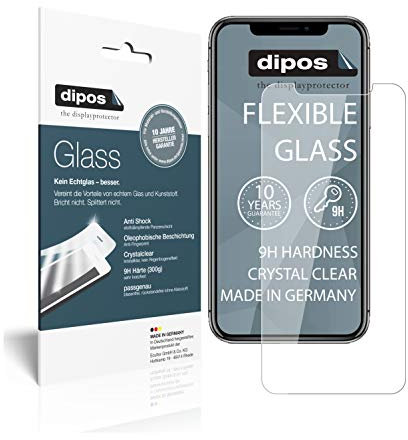 dipos I 2X Protector de Pantalla Compatible con Apple iPhone 11 Pro Vidrio Flexible Cristal Proteccion 9H (1x Delantera + 1x Trasera)
