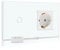 BSEED Interruttore dimmer con presa a LED con display a 1 vano, 2 vie, touch screen, presa a parete, dimmer touch, colore bianco