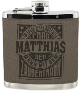 History & Heraldry Echter Kerl Flachmann Matthias - individuell und personalisiert mit Gravur, Name und Spruch