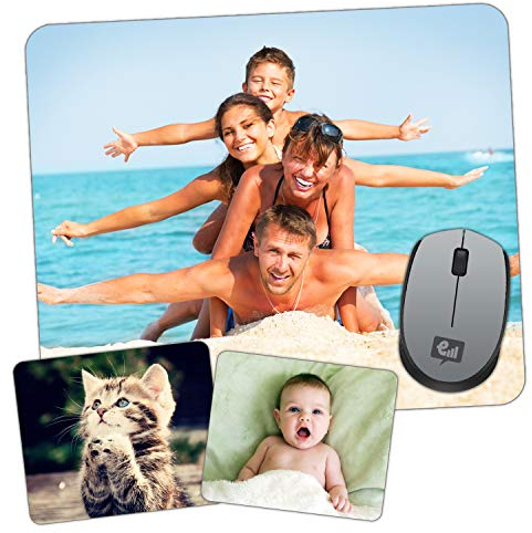 Photo Mouse Mat - Personalised Gift - Non-Slip Rubber Base Pad for PC Laptop Computer Mac Gaming Room Office/Work Novelty Mousepad Company Logo Picture