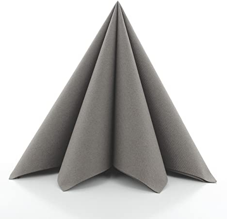 Mank Airlaid-Servietten 40 x 40 cm Neutral | perfekt für Gastronomie und Feiern | textilähnlich und saugstark | 50 Stück | (Beige Grey)