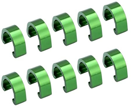 Garneck Bicycle Cable Buckle Green Aluminium Tube Fixing Card 10Pcs Brake Hose Clamp Clips for Cycling Components