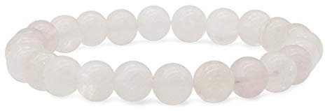 Willys Jewellery Edelstein Weißer Mondstein Glücksbringer Yoga-Stein Armband für Damen Herren und Girls Stretch und Elastisch-Einstellbar (18.0)