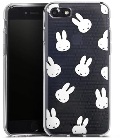 Silikon Hülle kompatibel mit Apple iPhone SE 2020 Case transparent Handyhülle Miffy Muster transparent