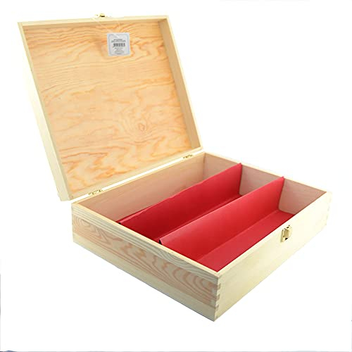 PZ 1 SCATOLA VINO IN LEGNO DI PINO NATURALE (3 BOTTIGLIE) CASSETTA PORTA BOTTIGLIE IN LEGNO BOX FOR BOTTLES CONTENITORE PORTABOTTIGLIE DA ESPOSIZIONE O PER REGALO