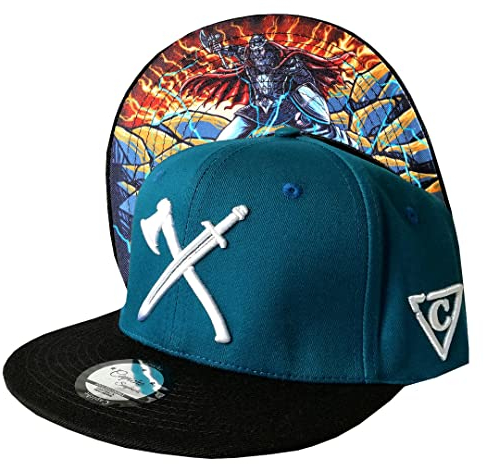 Capiche [99+ Designs] Petrolfarbener Snapback Hut, Bogatyr, Herren Kappe, Baseball Cap, Cap Herren, Sowjetischer Soldat, Mittelalterlich, Bärtiger Krieger, Militär, Historisch