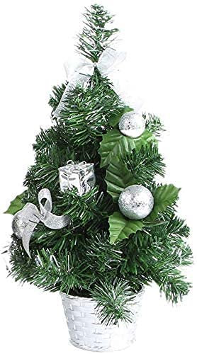 llxyzrzbhd Albero di Natale Moderno Albero di Natale Bianco Mini Alberi di Natale Piccolo Albero di Natale da Tavolo Ornamenti per Ufficio Ornamenti da scrivania per Bambini 910(Color:Silver)
