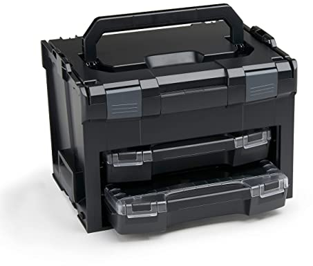 L-BOXX Sortimo LS BOXX 306 | inkl. i-BOXX 72 C3 & i-BOXX 72 I3 in Schwarz | Professioneller Werkzeugkoffer leer | Werkzeugkiste leer Kunststoff
