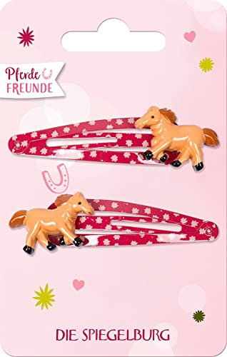 2 Haarclips Pferdefreunde, Pferde Motiv, Pferdefreundinnen, rosa