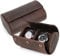 CONTACTS Reise-Uhrenetui aus echtem Leder, Uhren-Organizer-Box für 2 Uhren, schützende tragbare Hülle, Uhren-Display für Reisen, Vintage (Kaffee-1145)