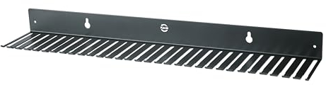 K&M 49020 Kabel-Wandhalter Schwarz aus Stahl - viel Platz für 31 Strom- oder Ladekabel - Ordnung für Bandraum & Co.