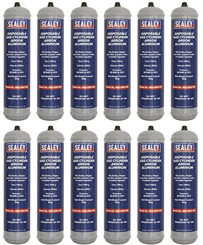 Sealey Bouteille de gaz jetable 100g Argon - Boîte de 12 - MIG/ARG/100/12