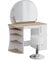 Vicco Schminktisch Almina, Kosmetiktisch mit Spiegel, Sonoma/Weiß, 100 cm mit Hocker