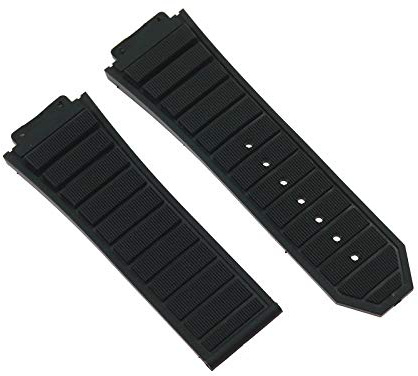 ROUHO Wasserdichtes Silikon Uhrenarmband Ersatz Uhrenzubehör Uhrenarmband für HU-BL-OT KI-NG POW-ER-Schwarz 29 x 19 x 24mm