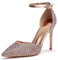 Zhabtuc Scarpe con Tacco Alto 10 cm da Donna, Eleganti Décolleté con Strass Scintillanti, Cinturino alla Caviglia, Strass Oro Rosa, 38 EU