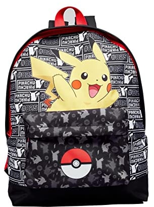 Marvel Pokemon Pikachu Pokeball Schulrucksack für Kinder, Schwarz, Schwarz, schwarz, Talla única, Casual