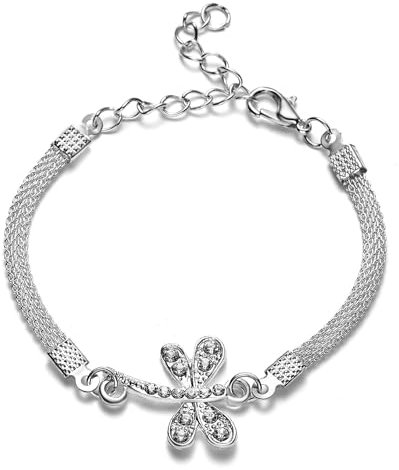 Wendalern Silbernes Libellenarmband Kubischer Zirkonia Libellenarmband Cz Libellenarmband Glänzend Diamant Libellenarmband Insektenarmband Schmuck Für Damen Mädchen
