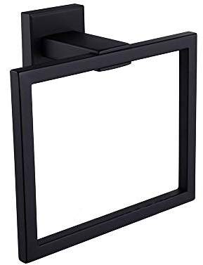 FFOCCO Badezimmer-Quadrat-Edelstahl-gebürsteter Wand-Handtuch-Ring-Halter-Wand-Befestigungs-hängender Speicher-Halter-Badezimmer Present