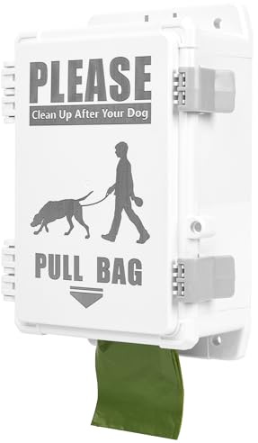 Dispenser di sacchetti per escrementi per cani, impermeabile, per esterni, può contenere fino a 8 rotoli di sacchetti per rifiuti, pareti esterne, paletti, paletti, recinzioni, adatto per casa