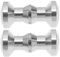 eMagTech 2 Pairs Shower Door Double Knob Stainless Steel Glass Door Handles Mushroom Round Door Pull Handle Fittings Hardware for Most Glass Doors Silver