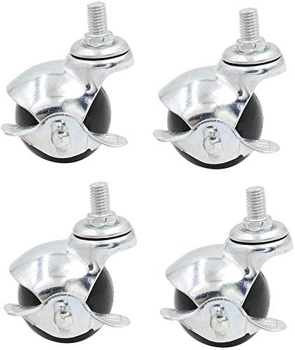 Bürorollen, Lenkrollen, 5,1 cm, Kugel, Möbelrolle, Stielrollen, Schwenkräder mit Bremsen, um 360 Grad drehbar