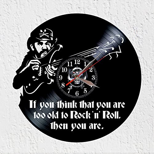 VINY WOODY Wanduhr mit Schallplatte, Motiv War Pig und Lemmy Musica Rock Heavy Metal